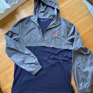Auburn University Under Armour Gray and Navy Lightweight Hooded Jacket